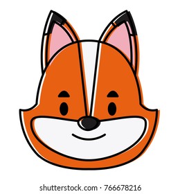 Cute fox head cartoon