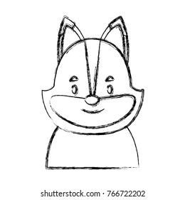 Cute fox head cartoon
