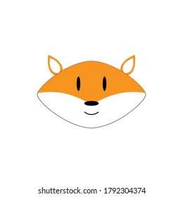 Cute fox head icon vector illustration