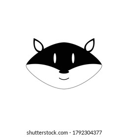 Cute fox head icon vector illustration