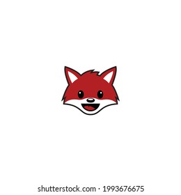 Cute Fox head inside a circle logo vector icon illustration for Baby, child company goods, toys shop, store.