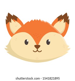 cute fox head on white background vector illustration