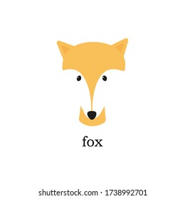 Cute fox head vector. Animal cartoon print illustration isolated on white.