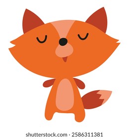 Cute fox icon. Cartoon illustration of cute fox vector icon for web