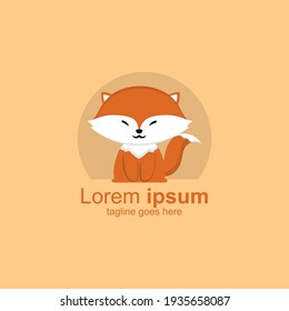 Cute Fox icon design illustration. Fox logo vector.