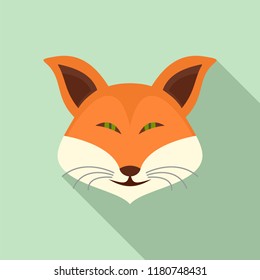 Cute fox icon. Flat illustration of cute fox vector icon for web design