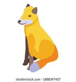 Cute fox icon. Isometric of cute fox vector icon for web design isolated on white background