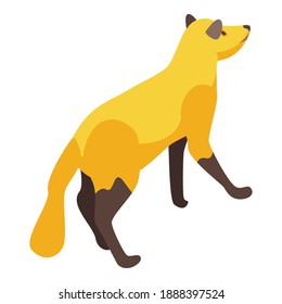 Cute fox icon. Isometric of cute fox vector icon for web design isolated on white background