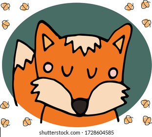 Cute fox illustration. 