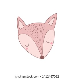 Cute Fox Illustration. Hand drawn cartoon Fox illustration. Woodland Animals.