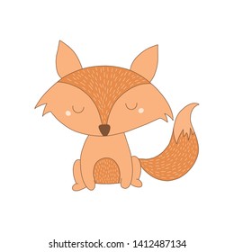 Cute Fox Illustration. Hand drawn cartoon Fox illustration. Woodland Animals.