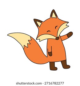 Eine süße Fuchsgrafik einzeln auf weißem Hintergrund, Vektor. Ein süßer Fuchs fallen Tiere Vektor. Herbstliche Waldtiere.