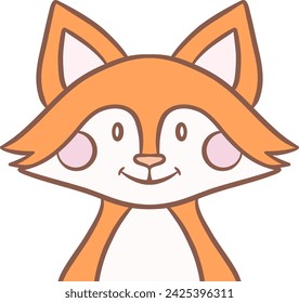 Cute fox illustration, vector cartoon animal, hand drawn element