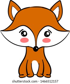 Cute fox, illustration, vector on white background.