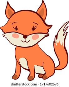 Cute Fuchs, Illustration, Vektorillustration auf weißem Hintergrund