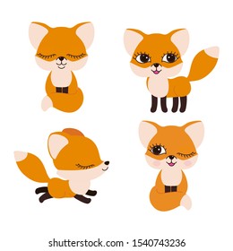 Cute fox isolated on white background. Premium quality vector design element.