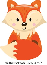 Cute fox isolated on white

