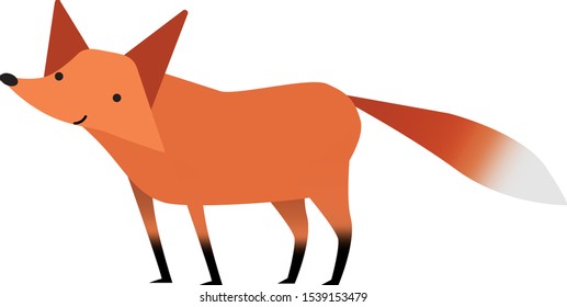 Cute fox isolated vector illustration for baby print or child book in cartoon style 