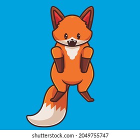 cute fox jumping. isolated cartoon animal nature concept illustration. Flat Style suitable for Sticker Icon Design Premium Logo vector. Mascot Character