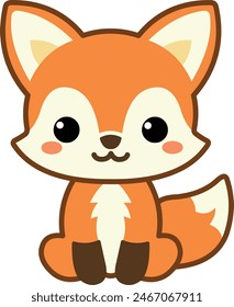 Cute fox in a kawaii style