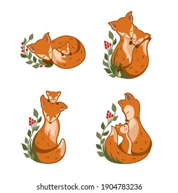 Cute fox. Kids illustration for   fabric, wrapping, textile, wallpaper, apparel. Vector.