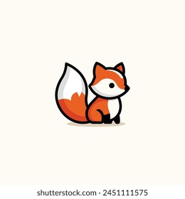 
Cute Fox Logo. Child Fox Logo. Baby Fox Logo