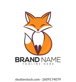 Cute Fox Logo Design Illustration