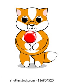 cute fox with lollipop