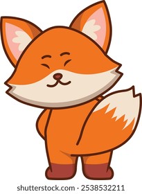 Cute Fox Looking Back Illustration