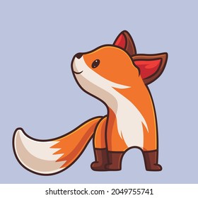 cute fox looking up. isolated cartoon animal nature concept illustration. Flat Style suitable for Sticker Icon Design Premium Logo vector. Mascot Character