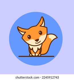 cute fox mascot. cartoon illustration.