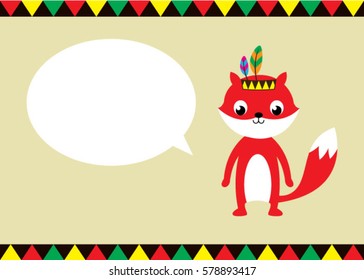 cute fox message card