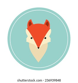 Cute Fox On Circle Logo