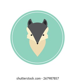 cute fox on circle logo
