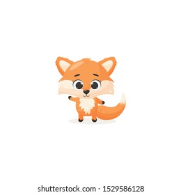 cute fox on white background. Vector illustration EPS10