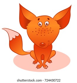 Cute fox on a white background