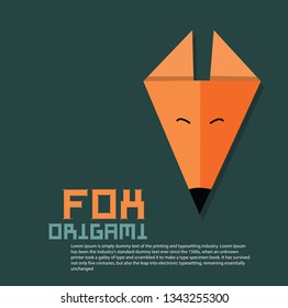 Cute fox origami style vector illustration. simple shape animal drawing for greeting card or decoration poster
