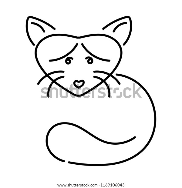 cute fox outline black silhouettes hand stock vector royalty free 1169106043 shutterstock