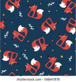 cute fox pattern design as vector