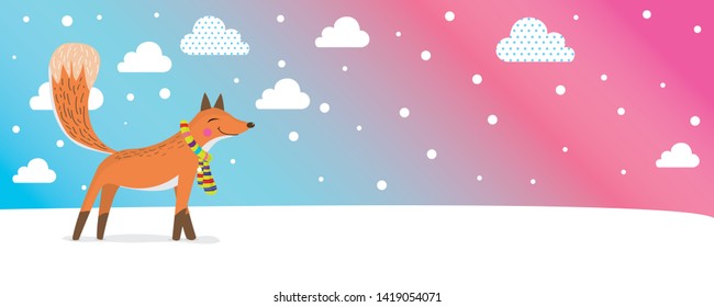 Cute fox pattern,Hand drawn,Modern hand drawn fox vector character