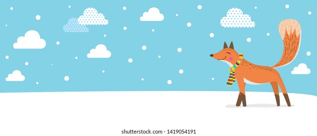 Cute fox pattern,Hand drawn,Modern hand drawn fox vector character