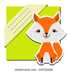 Cute fox with place for text