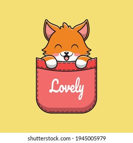 cute fox in the pocket