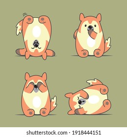 Cute fox in posing vector illustration .Funny animal character for kids graohic resources,