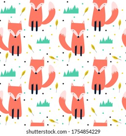 Cute fox print design. Vector illustration design for fashion fabrics, textile graphics, prints.	