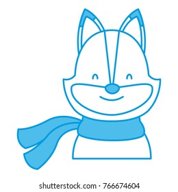 Cute fox with scarf cartoon