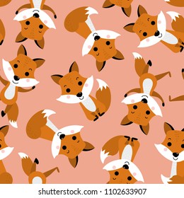 cute fox seamless pattern