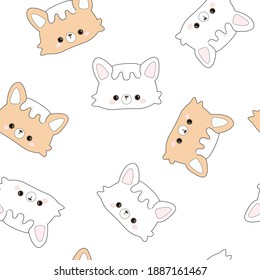 cute fox seamless pattern. Baby shower design. Seamless pattern can be used for wallpapers, pattern fills, surface texture