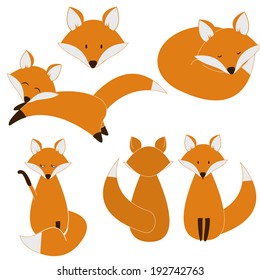 Cute fox set