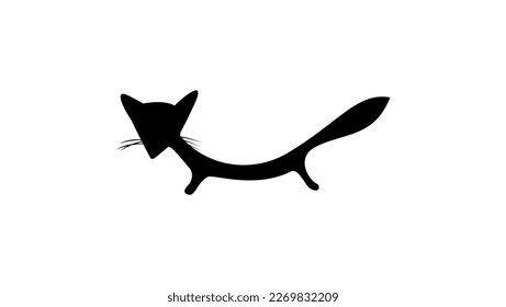 cute fox silhouette, high quality vector